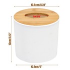 Bamboo Lid Round Tissue Holder Box 5x5       Decorative Toilet Paper Roll Dispe   