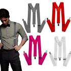 Mens Wide Heavy Duty X Shape Braces Elastic Suspenders Trouser Clips Hotu