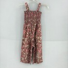 Oshkosh B gosh Floral Jumpsuit Smocked Romper Casual Outfit Girl s Size 6 6x