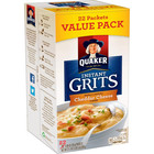 Quaker Instant Grits Cheddar Cheese Naturally Flavored  0 98 Oz 22 Count Box