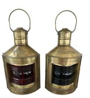 Port   Starboard Lanterns  Antique Brass Finish  Nautical Oil Lamps  Ship Lights