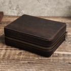Vintage Crazy Horse Leather Watch Box Watch Storage Case Organizer Travel