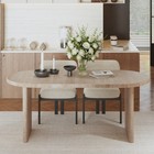 55 -70 8  Extendable Dining Table For 4 People Oval Wood Farmhouse Kitchen Table