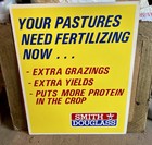 Vtg 28x22 1960 Nos Smith Douglas Fertilizer Adv Farm Corn Poster sign 2-sided