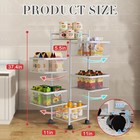 5 Tier 360 Degree Rotating Metal Storage Rack Rolling Kitchen Cart