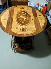 Vintage Italian Inlaid Wood Serving Bar Tea Cart  Wheels Please Read Description