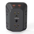 6 Outlet Surge Protector Power Strip Wall Adapter With Usb Charging Ports Multi