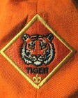 Vintage Tiger Cub Scout Hat Size Small medium Boy Scouts Orange Blue Excellent 