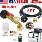 Propane Refill Adapter Hose Qcc1 With On-off Control Valve For 1lb To 20lb Tank