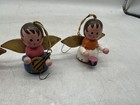 Wooden Angel Christmas Ornaments Playing Instruments   Drums Guitar Horns