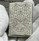 Zippo Lighter King Of Hell Silver Box Silver   New Box