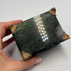 Vintage Trinket Jewelry Box Keepsake Storage Box Bronze Lizard Serpentine Stone