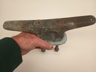 Vintage Sea Dog Cast Iron  Dock Cleat  10 5  Sd Mark Galvanized Nice Patina 