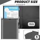 Kioeee Black Plastic Folders With 2 Pockets prongs clear Front 6 Pack 