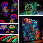 Roizefar Fabric Paint  16 Colors Glow In The Dark Paint  3d Permanent Acrylic Te