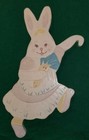 2 Vintage Handpainted Wooden  easter Bunny Plaques  