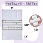 - Empty Watercolor Paint Palette Tin  Metal Case With 28 Half Pans