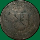 1814 Warwickshire Birmingham One Penny Conder Token Good G Coin  33796