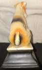 Vintage Wire Hair Fox Terrier Figure Porcelain Ceramic Dog Figurine 5 75  Tall