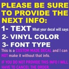 Custom Made Personalized Vinyl Lettering Sticker Decal Sign Name Car Wall Truck-