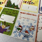 Vintage Christmas Gift Tags 80 Peal Self-stick Santa Claus Wreath Tree Ornaments