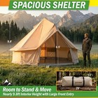 10 Person Tent For Camping Breathable Water-resistant Glamping Tent  Beige