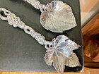 Vintage 2004 Arthur Court Salad Serving Set Fork   Spoon W  Grape Leaf Design