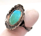 Vintage Rare Mid Century Modern Sterling Silver Turquoise Ring