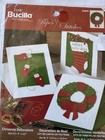 New Bucilla Paper Stitches 2003 Plaid Christmas Decorations Felt Card Kit 84896