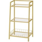 Bathroom Shelf Organizer Freestanding Storage Rack Waterproof Glass Caddy