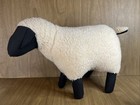 Vtg Set Of 3 Ewe Sheep Lamb Stuffed Handmade Primitive Decor Black Face 8-14   