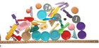 45  Piece Vintage Colorful Plastic Toy Kitchen Play Food   Dishes Set - Pretend