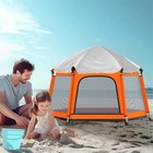 Baby Playpen Foldable Indoor Outdoor Babies Toddlers Pop Up Beach Tent W  Canopy