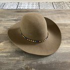 Custom Made Cowboy Hat Sz 7 5 8s  Beaver Bronco  Sue  Beaded Leather Band 