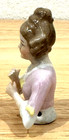 Antique German 2 25  Porcelain Pin Cushion Victorian Lady Girl Half Doll