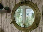 24  Brass Antique Finish Porthole Mirror Nautical Cabin Large Wall Decorative