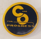 Vntg Chesapeake And Ohio Railroad C And O For Progress Pinback Button Whitehead