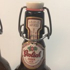 2 Vtg Grolsch Beer Amber Brown Bottles Glass Empty W porcelain Swingtop 