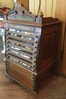 Excellent 14 Drawer Walnut Heminway Spool Thread Cabinet--16264