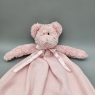 Baby Boyds Pink Bear Security Blanket Lovey Satin Letter  h  On Heart Plush 22 