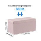 30 Inch Folding Ottoman With Storage Bench  Bedside Storage Bench With Linen Top