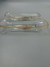 L    k 2 Mcm Georges Briard Glass Gold Trim Relish Candy Tray Dish