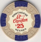 El Capitan Casino Hawthorne Nevada  25 Chip 1968