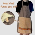 Head Chef Prank Apron With Pocket  Funny Hidden Surprise  Novelty Cooking Gag Gi