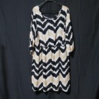 Vintage Wet Seal Chevron Print Dress Black  White    Beige