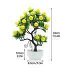 Ohstgp Artificial Lemon Tree Potted 14 Inches Mini Faux Fruit Lemon Tree Bonsai