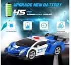 Remote Control Car   transformable Robot Rc Car   2 4ghz 1 18 Scale Model Police Car