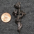 Sterling Silver 925 Dragon Sword Pendant 2 3 4  Long 18 Grams