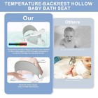 Baby Bath Seat With Thermometer  Non-slip Toddler Chair For 6-24 Months  Gray