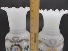 Pair Antique  Bristol Hand Painted Enamel-hand Blown Vases 10  H